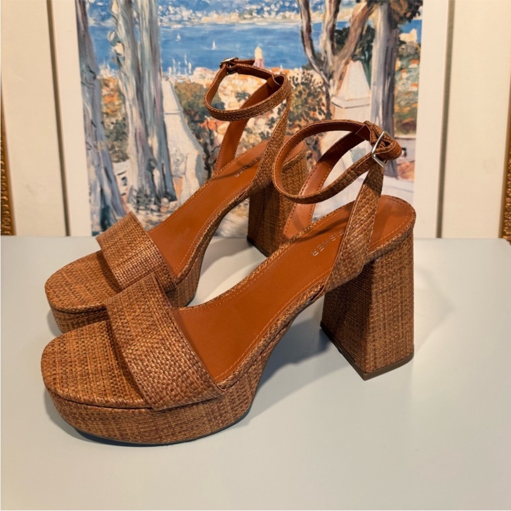 Marc Fisher Brown Platform Sandals
